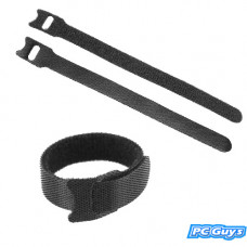 Black Thin Velcro Re-usable Black Cable Tie Hook Loop Strap Ties